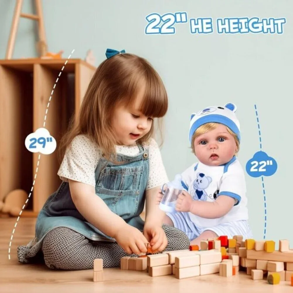 Aori Real Life Baby boy Doll Baby Boy Doll 22 inch Realistic Newborn Baby Doll